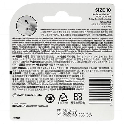 Duracell 10HPX8 10HPX Duracell hearing aid battery (replaces 10AP, 10HPX, A10, AC230E, PR536, PR70, PZA230, V10, V10A, V230A, ZA10)