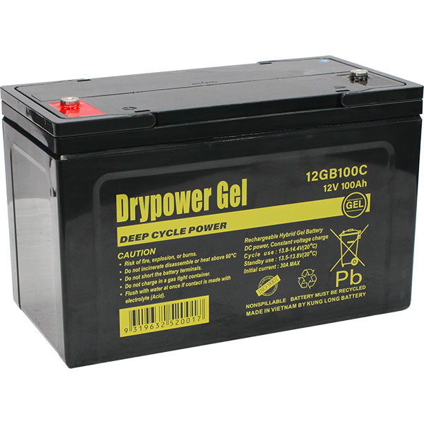 12GB100C Drypower 12V 100Ah Sealed Lead Acid Hybrid Gel Deep Cycle Battery replaces ES950, CBG12V100AH, LPG12-100, LGK100-12N, DCG12-100, DG12-100, GF12072Y, BAT412101100