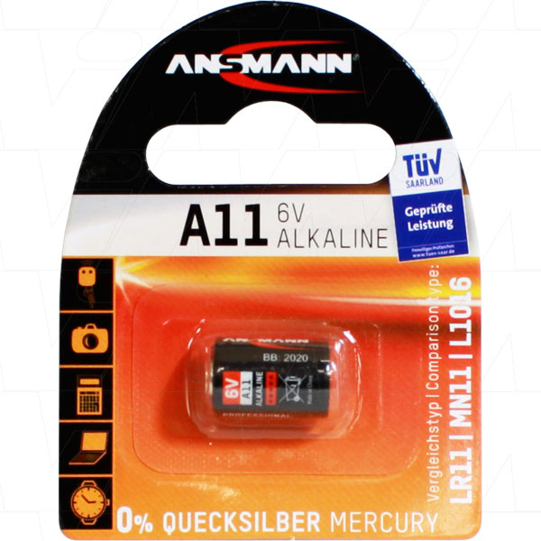 Ansmann A11-BP1(A) Ansmann 1510-0007 A11 6V Alkaline Battery Replaces A11, CA21, CX21A, E11A, G11A, GP11A, L1016, MN11, WE11A