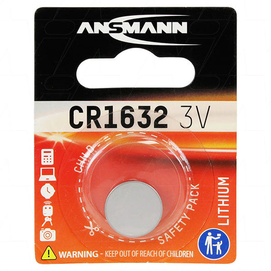 Ansmann CR1632-BP1(A) 1516-0004 Ansmann CR1632 Consumer Lithium Battery Coin Cell