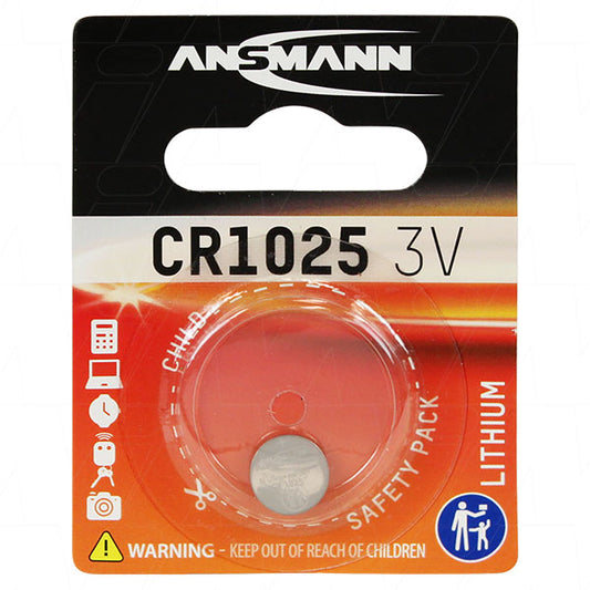 Ansmann CR1025-BP1(A) 1516-0005 Ansmann CR1025 Consumer Lithium Battery Coin Cell