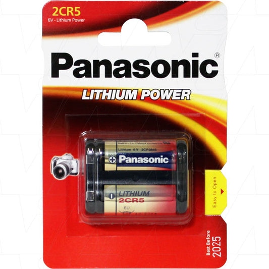 Panasonic 2CR5-BP1 Panasonic 2CR5 Lithium Battery replaces DL245, EL2CR5, KL2CR