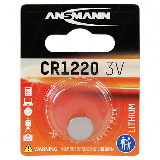 Ansmann CR1220-BP1(A) 5020062 Ansmann CR1220 Consumer Lithium Battery Coin Cell