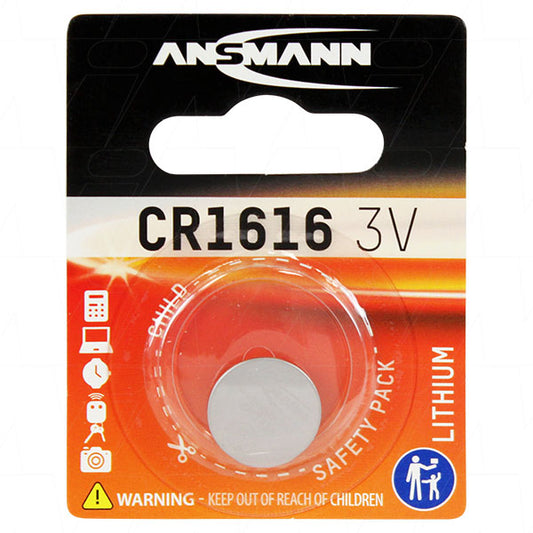 Ansmann CR1616-BP1(A) 5020132 Ansmann CR1616 Consumer Lithium Battery Coin Cell