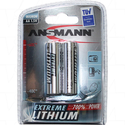 Ansmann 5021003-BP2 5021003 AA size Ansmann Consumer Lithium Battery replaces FR6, L91, LF1500