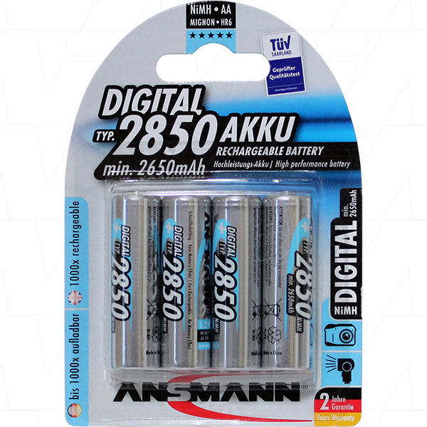 Ansmann 5035092-BP4 5035092 (AA) Ansmann Consumer Rechargeable NiMH Battery 4 Pack