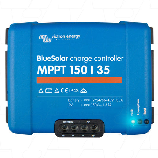 BlueSolar MPPT150/35A Victron Energy BlueSolar 12V/24V/36V/48V 35A Solar Charge Controller MPPT Type SCC020035000