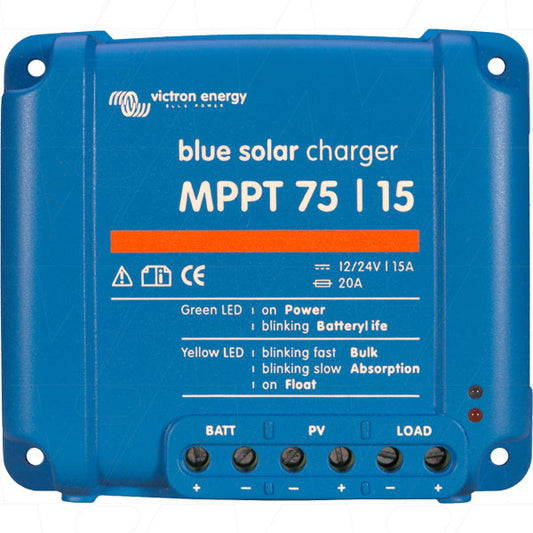 BlueSolar MPPT75/15A Victron Energy BlueSolar MPPT75/15A 12V/24V 15A Solar Charge Controller SCC010015050R