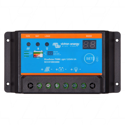 BlueSolar PWM-LC12/24V-5A Victron Energy 12V/24V 5A PWM LIGHT-CHARGE Solar Charge Controller SCC010005000