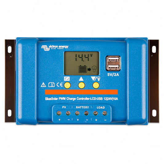 BlueSolar PWM-LCDUSB-10A Victron Energy Bluesolar 12V/24V 10A PWM LCD+USB Solar Charge Controller SCC010010050