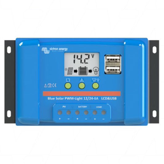 BlueSolar PWM-LCDUSB-5A Victron Energy Bluesolar 12V/24V 5A PWM LCD+USB Solar Charge Controller SCC010005050