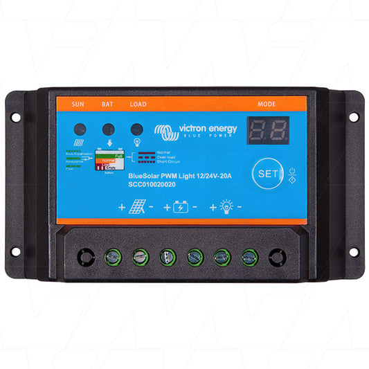 BlueSolar PWM-Light Victron Energy 12V/24V 20A Solar Charge Controller PWM Type SCC010020020