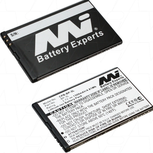 MI Battery Experts CPB-BP-3L-BP1 Mobile Phone battery suitable for Nokia Asha 303, Glory, Lumia 510, Lumia 610, Lumia 710