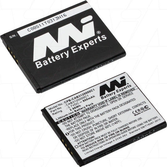 MI Battery Experts CPB-CAB3120000C1-BP1 Mobile Phone battery suitable for Alcatel One Touch 710 Chrome / Sweet, 807 Chrome / Sweet, 905 Chrome