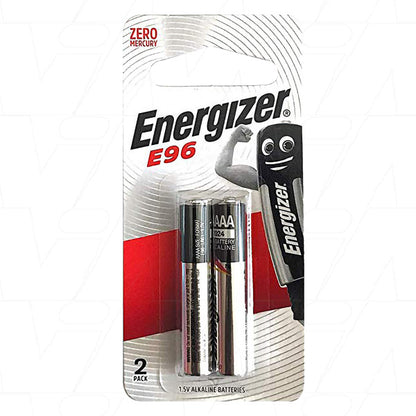 Energizer E96-BP2 Consumer Alkaline Battery, Cylindrical Cell