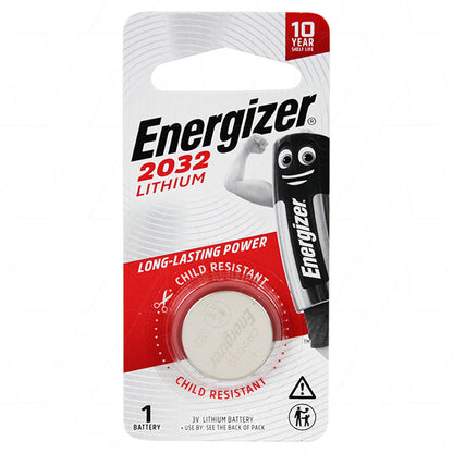 Energizer ECR2032-BP1 CR2032 3V Lithium Coin Cell Blister of 1