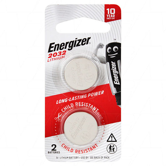 Energizer ECR2032-BP2 CR2032 3V Lithium Coin Cell Blister of 2