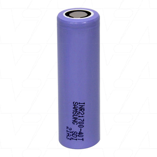 INR21700-40T Samsung Lithium Ion 3.6V 4.0Ah High Temp (60 deg C) High Drain Type Cylindrical Battery (Maximum Discharge Current 35A)