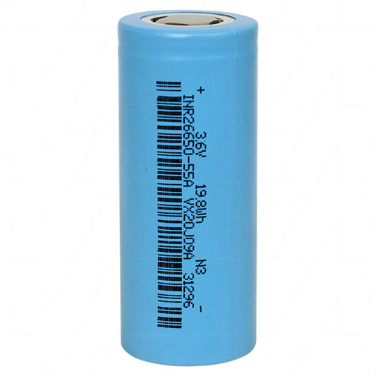 INR26650-55A Power long battery (PLB) INR26650-55A Lithium Ion 3.6V 5.5Ah Cylindrical Cell