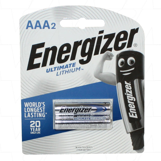 Energizer L92-BP2 Energizer Ultimate Lithium AAA Consumer Lithium Battery Cylindrical Cell Pack of 2