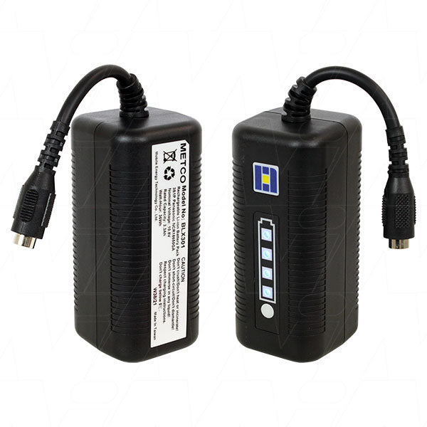 LIBM-BLX301 Enepower 10.8V 3.45Ah high current IP67 rated LiIon battery with 2.1mm DC jack and fuel gauge.