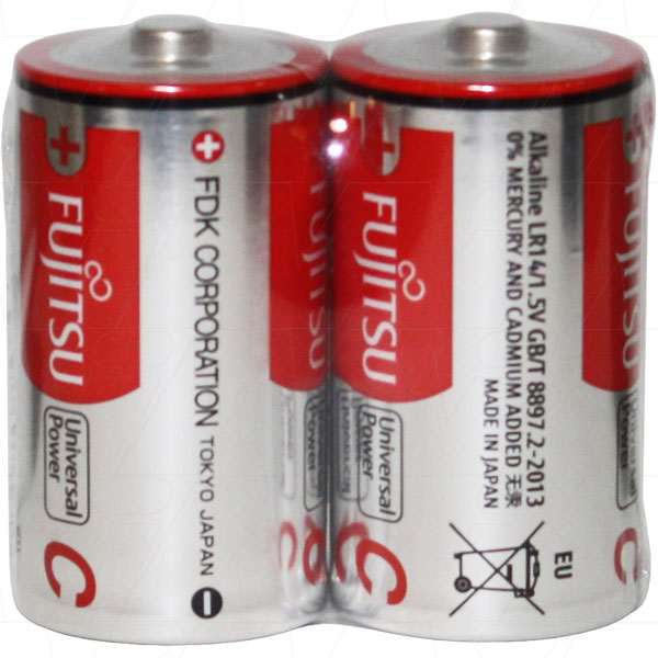 Fujitsu LR14(2S)FU Fujitsu Universal Power LR14 C size alkaline battery. Replaces LR14, 14A, 14AC, 4014, 814, AM2, E93, EN93, GP14A, KC, LR14G, MN1400, PC1400, PC14A