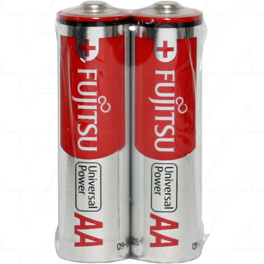 Fujitsu LR6(2S)FU Fujitsu Universal Power LR6 AA size alkaline battery. Replaces LR6, 15A, 15AC, 4006, 4906, 815, AM3, E91, EN91, GP15A, KAA, KAA-P, LR6G, MN1500, PC15A, V1500PX