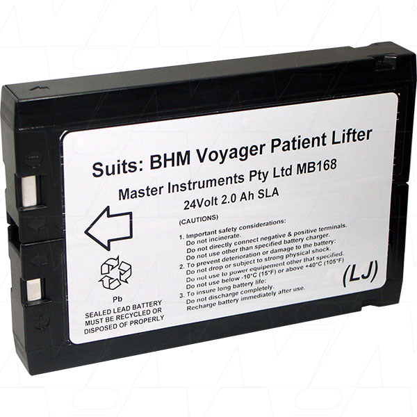 MB168Replacement medical battery designed to suit BHM Medical Inc Voyager patient lifter (A8500)