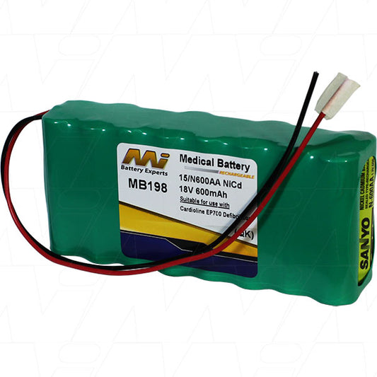 MB198 Medical battery suitable for Cardioline EP700 defibrillator