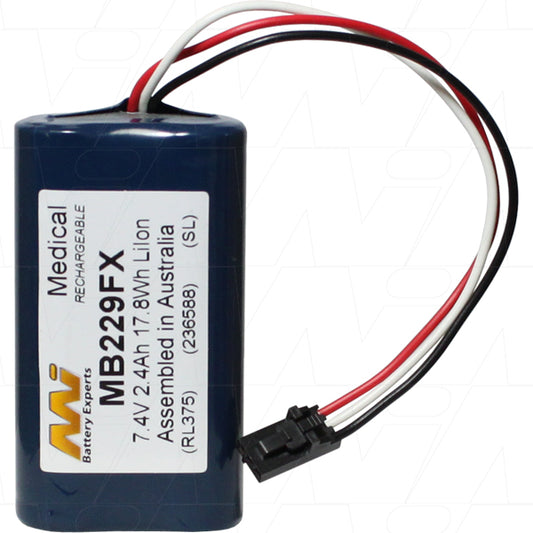 MB229FX Medical battery suitable for Cosmed Pony Spirometer CO9062-01-99