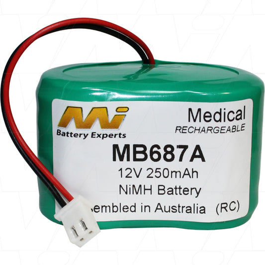 MB687A Medical Battery suitable for Oxford Sonicad421 Foetal Doppler