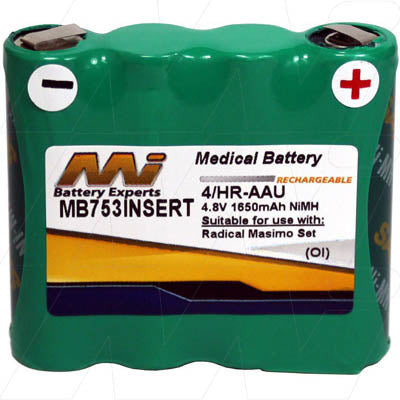 MB753INSERT Medical Battery insert suitable for Masimo Radical SET V4