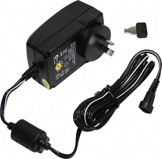 MP3318 Power Supply 240VAC input, output 9V, 12V, 13.5V, 15V DC @ 1.5A, 18V, 20V DC 1.2A, 24V DC @ 1A