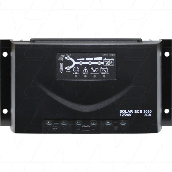 SCE3030 Enepower DC-DC 30A solar charge controller for charging of lead acid battery systems. Converts up to 47V DC of solar power to charge 12/24V DC batteries