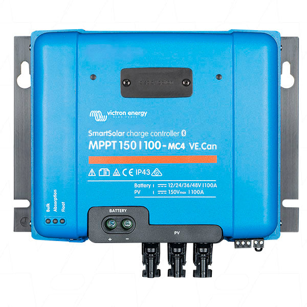 SmartSolar MPPT 150/100-MC4 VE.Can Victron Energy 12V/24V/36V/48V 100A MC4 VE.Can Smart Solar Charge Controller MPPT Type SCC115110511