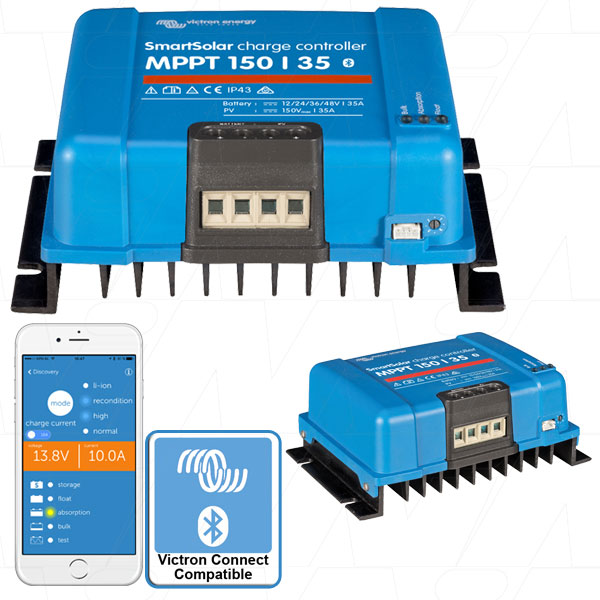 SmartSolar MPPT 150/35 Victron Energy SmartSolar 12V/24V/36V/48V 35A Solar Charge Controller MPPT Type SCC115035210