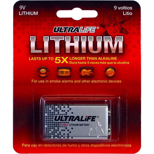 Ultralife U9VLJP-BP1 Ultralife 9V Lithium Battery