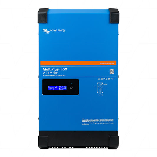 VEICMPII-24/3000/70-32GX Victron Energy MultiPlus-II Inverter & SLA/LiFePO4 Charger 24V 3000VA 70A - 32A Transfer Switch with inbuilt GX PMP242306000