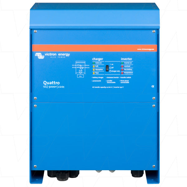 VEICQ-12/5000/220 Victron Energy Quattro Inverter & SLA/LiFePO4 Charger 12V 5000VA 220A QUA125020000